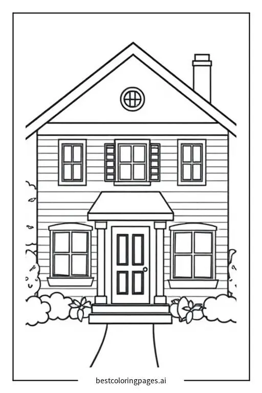 Charming House with Front Door and Windows