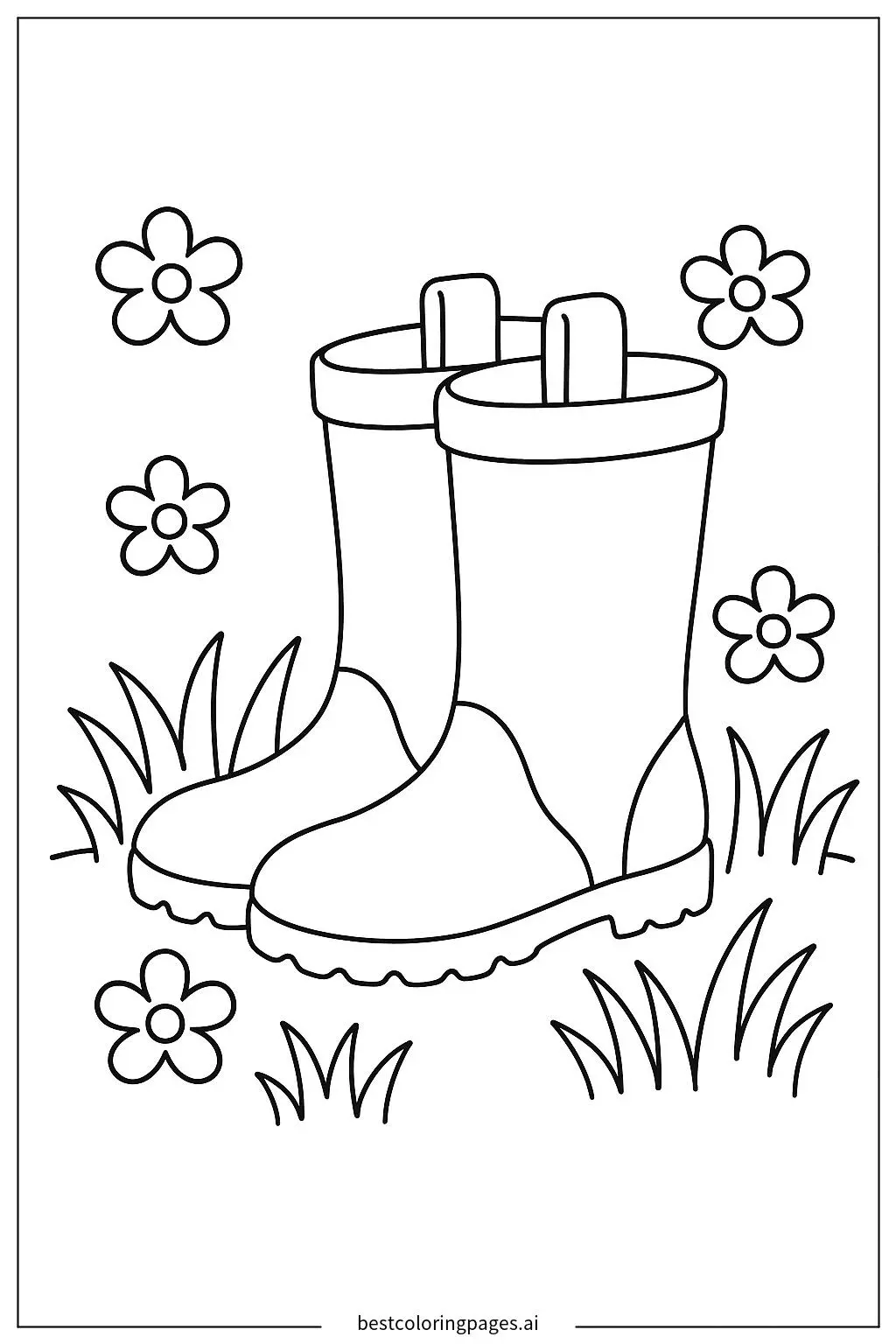 Rain Boots in Spring Grass