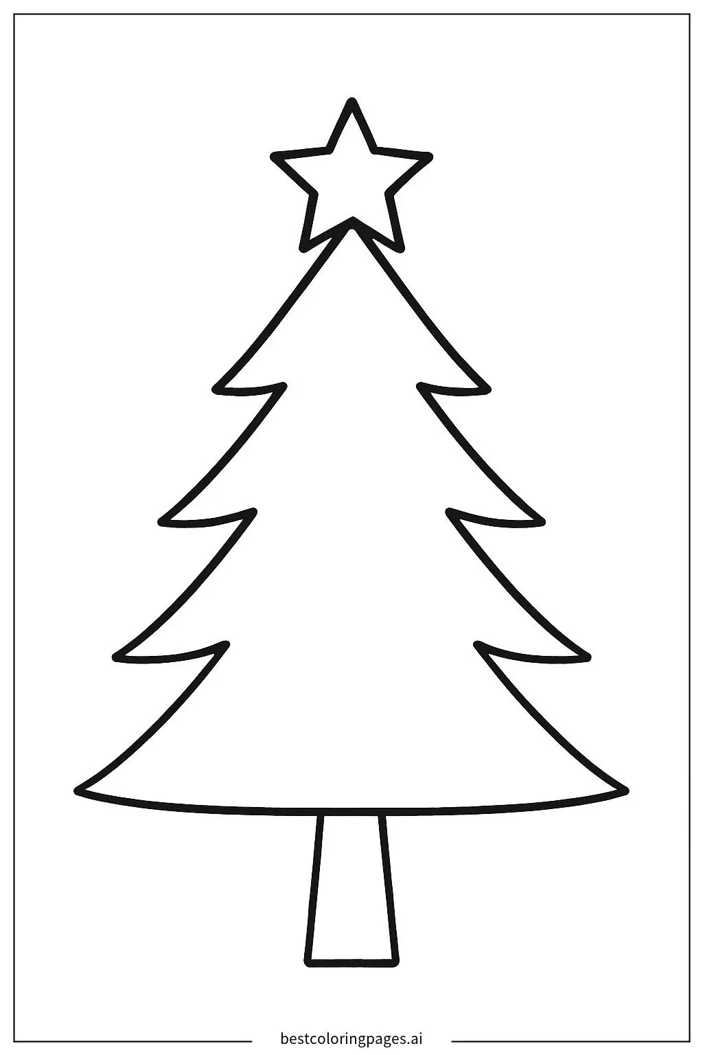 Uma árvore de Natal simples com uma estrela no topo