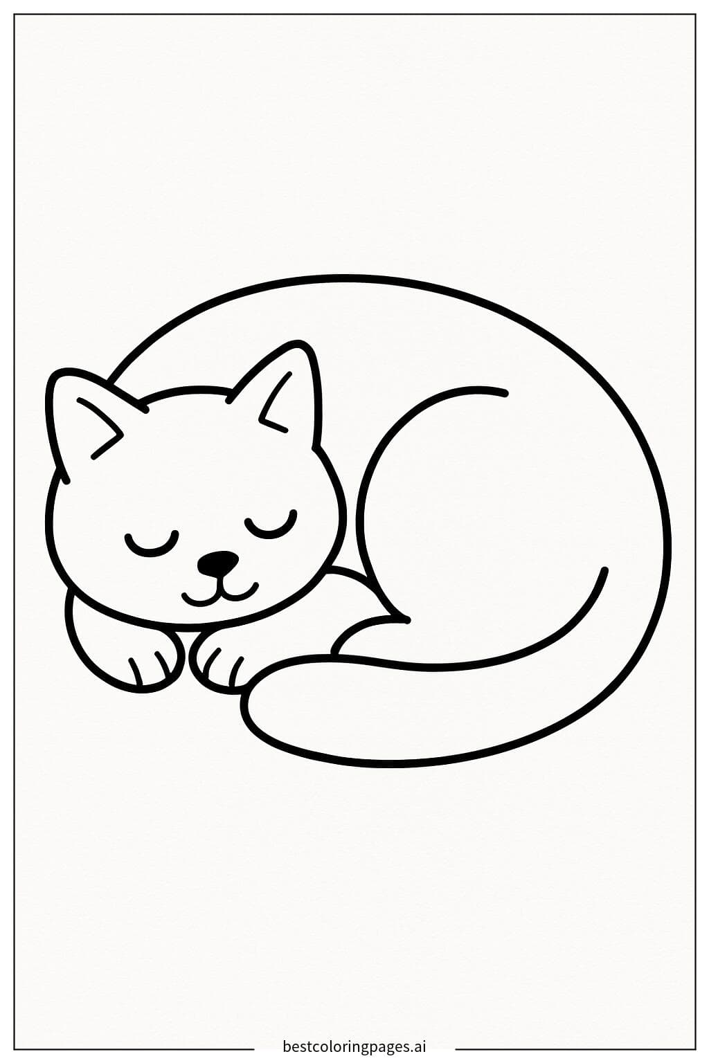 Un gatto addormentato raggomitolato