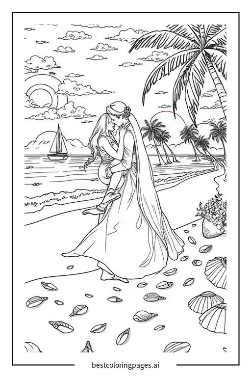 Beach Proposal at Sunset