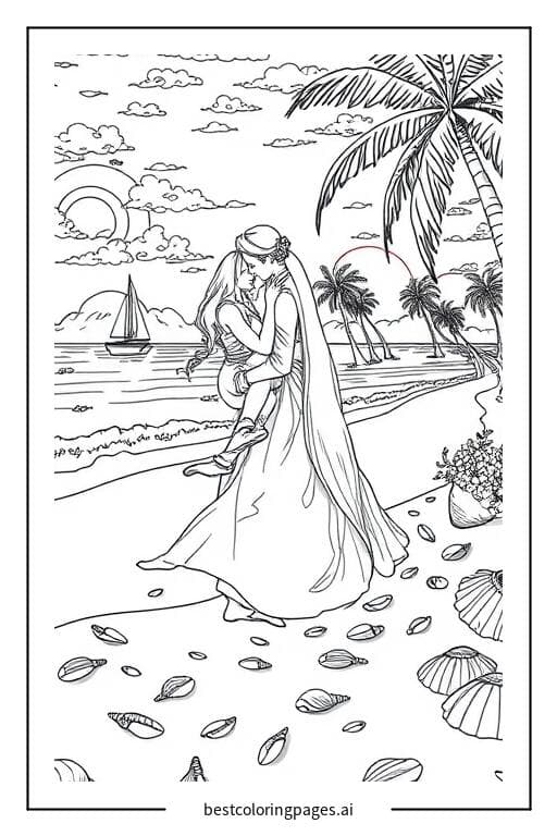 Beach Proposal at Sunset