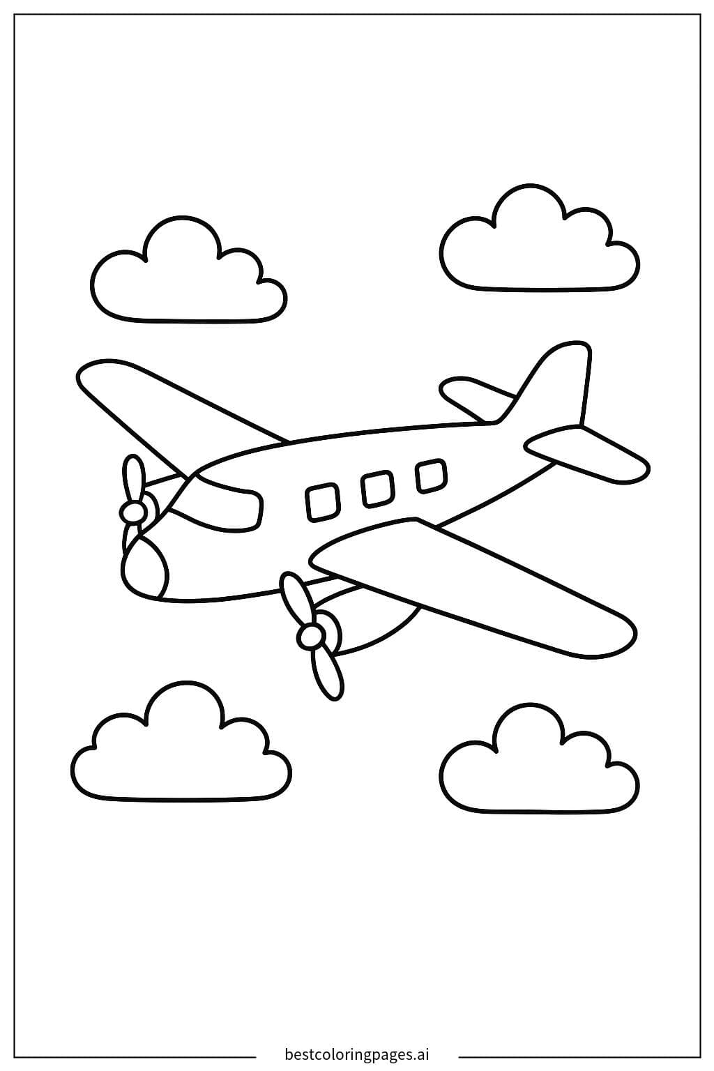 Airplane Flying Through Clear Skies