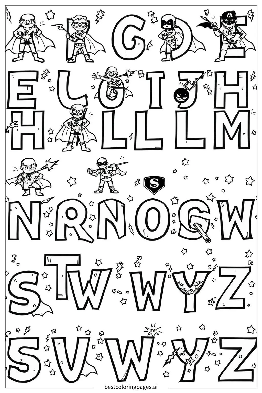 Alphabet Letters as Superheroes