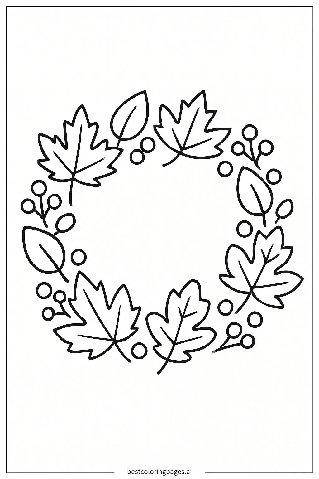 Autumn Leaf Wreath with Berries