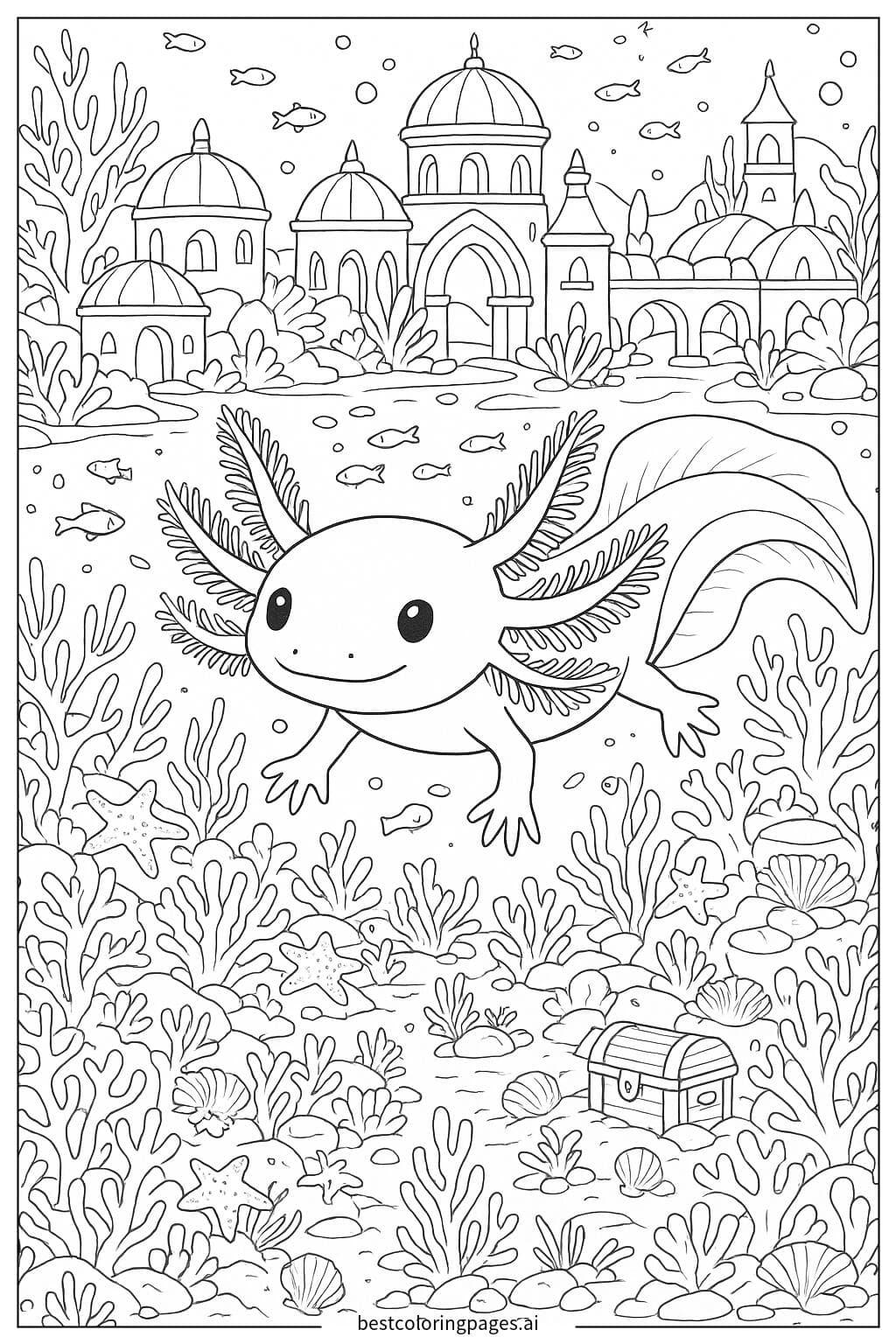 Axolotl in an Underwater City