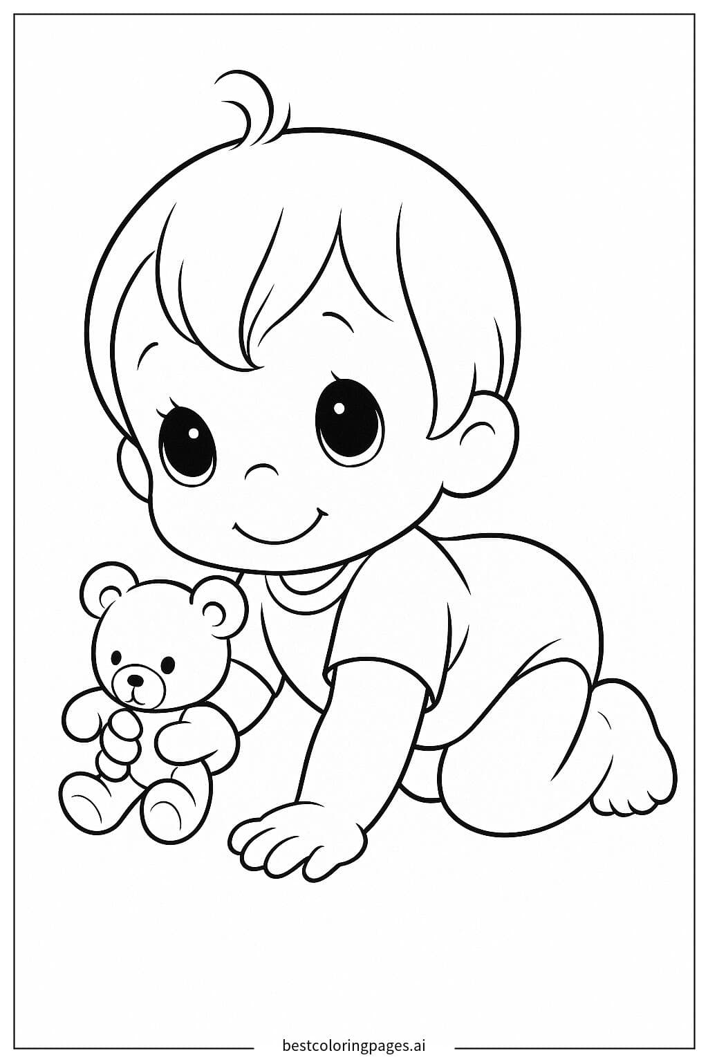 Baby Crawling with a Toy