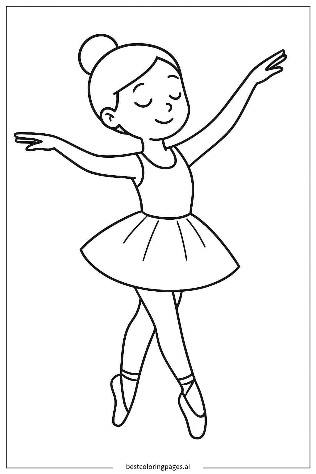 Desenhos de Bailarina esticando os braços graciosamente para Colorir