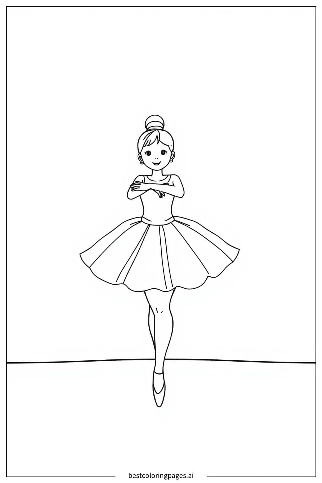 Graceful Ballet Dancer Standing in First Position