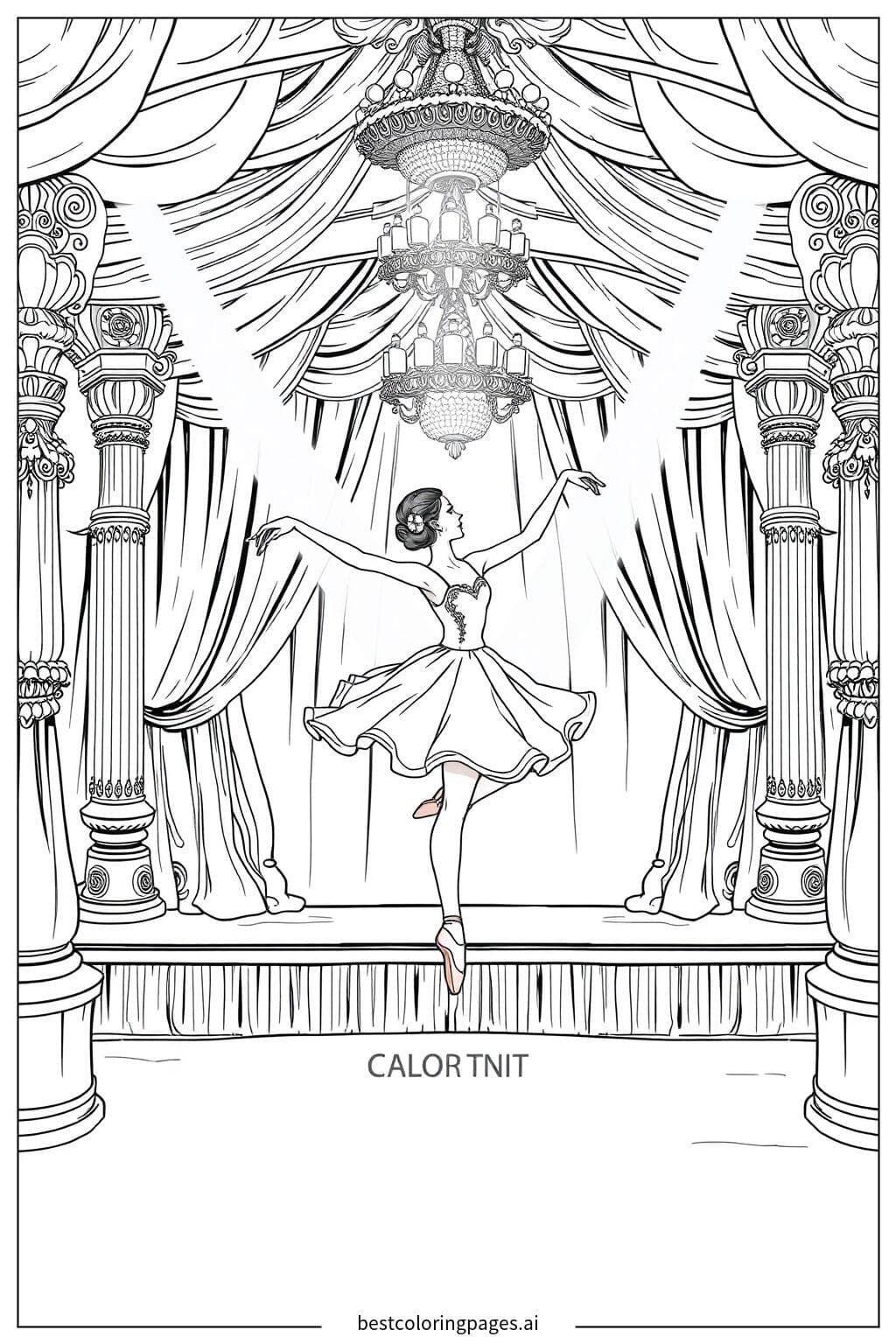 Ballet Stage with Stunning Scenery and Glittering Lights