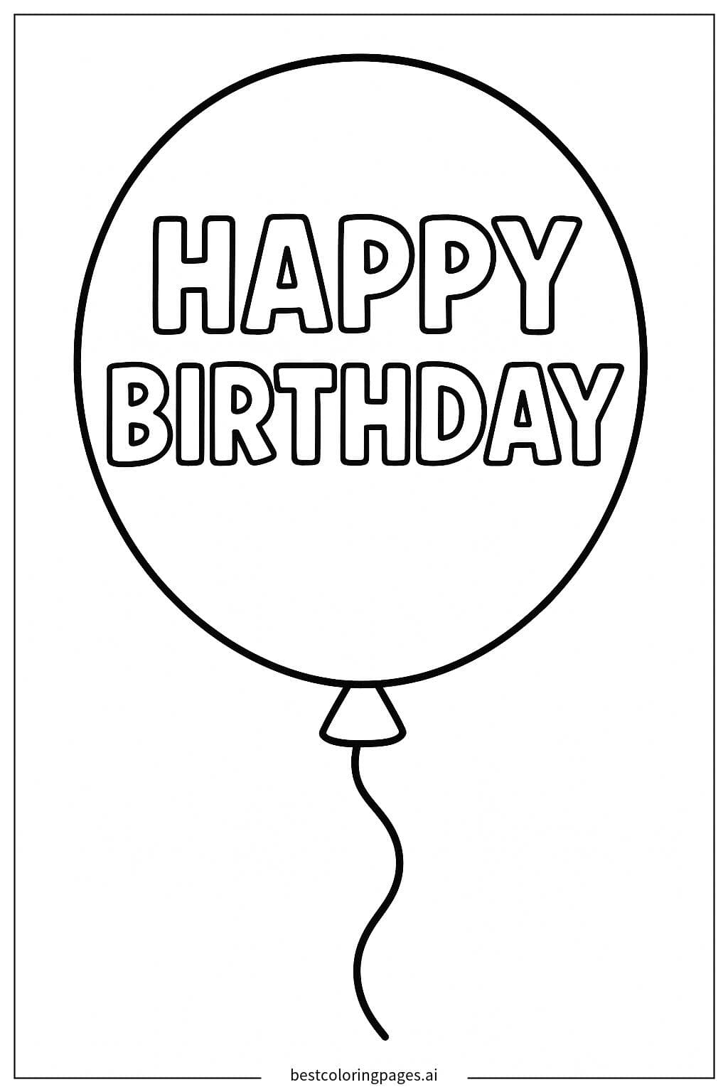 Colorful Birthday Balloon with Happy Wishes