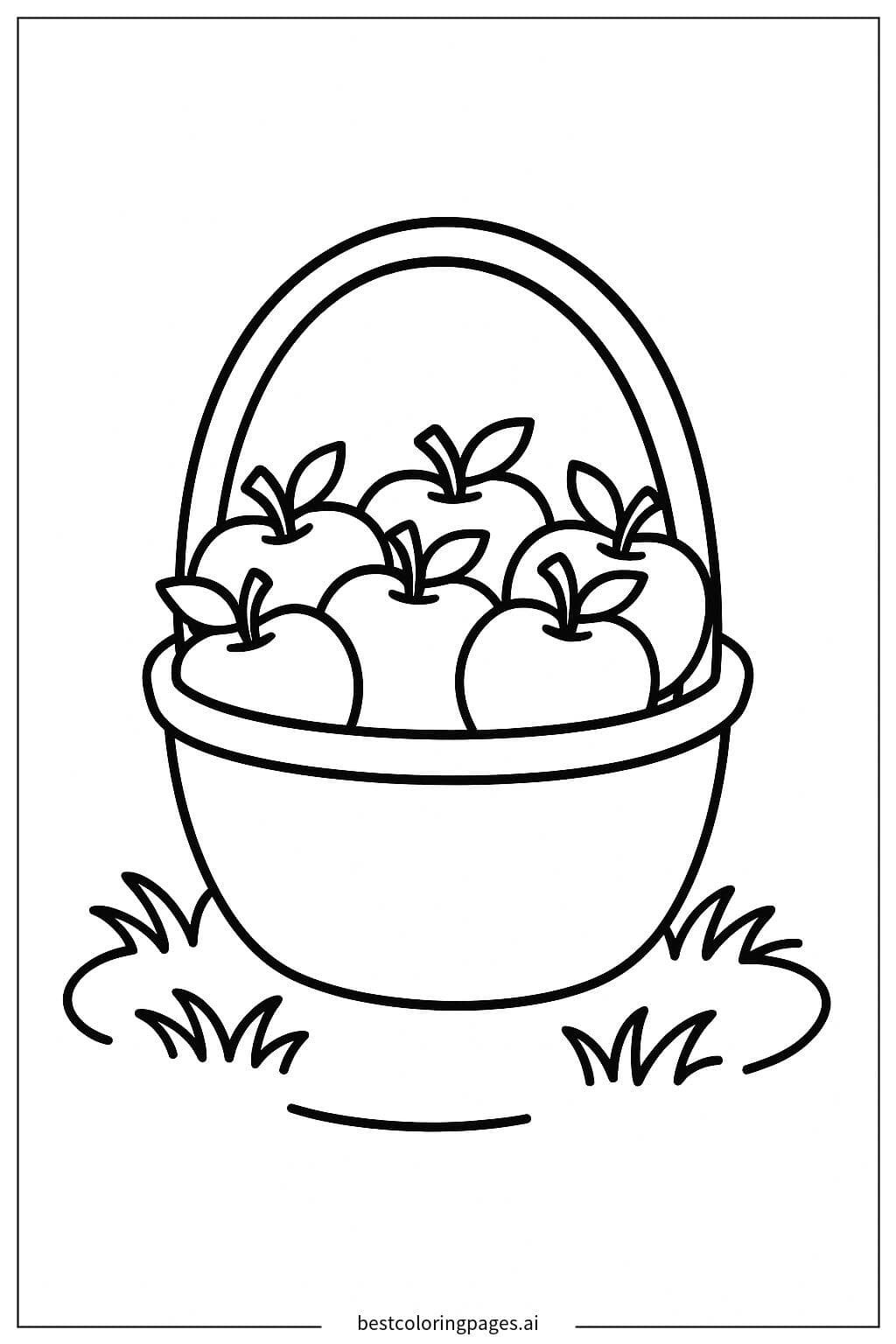 Basket of Apples on Grass