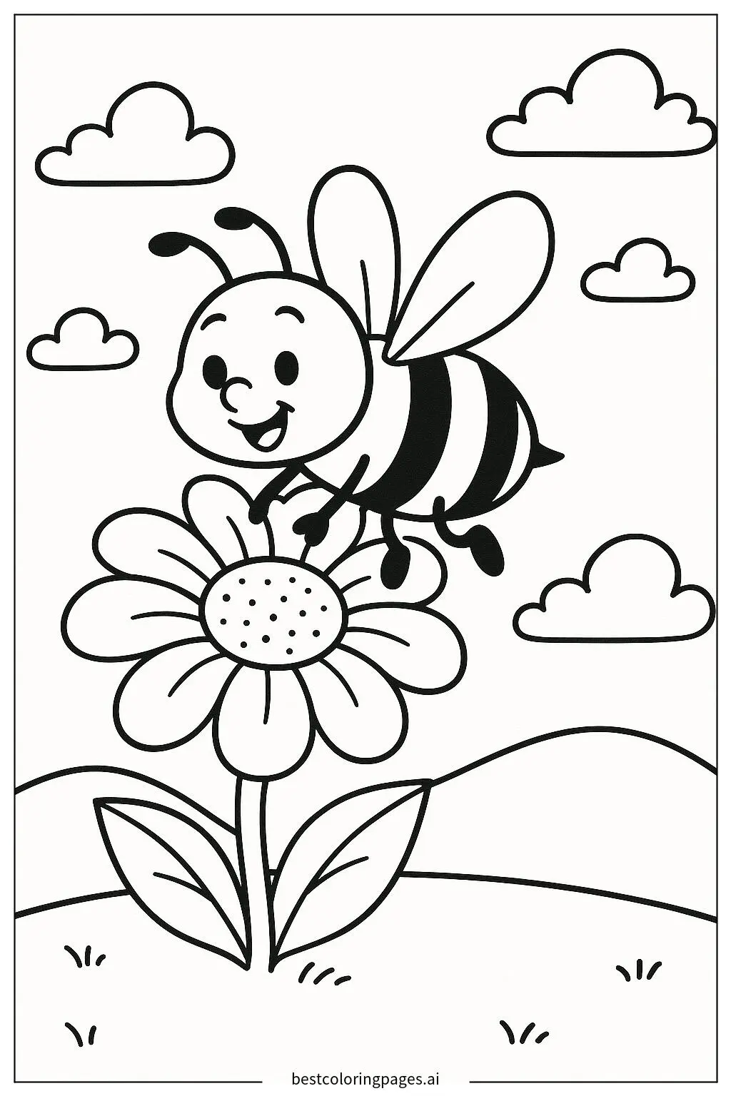 Bee Collecting Nectar from a Flower