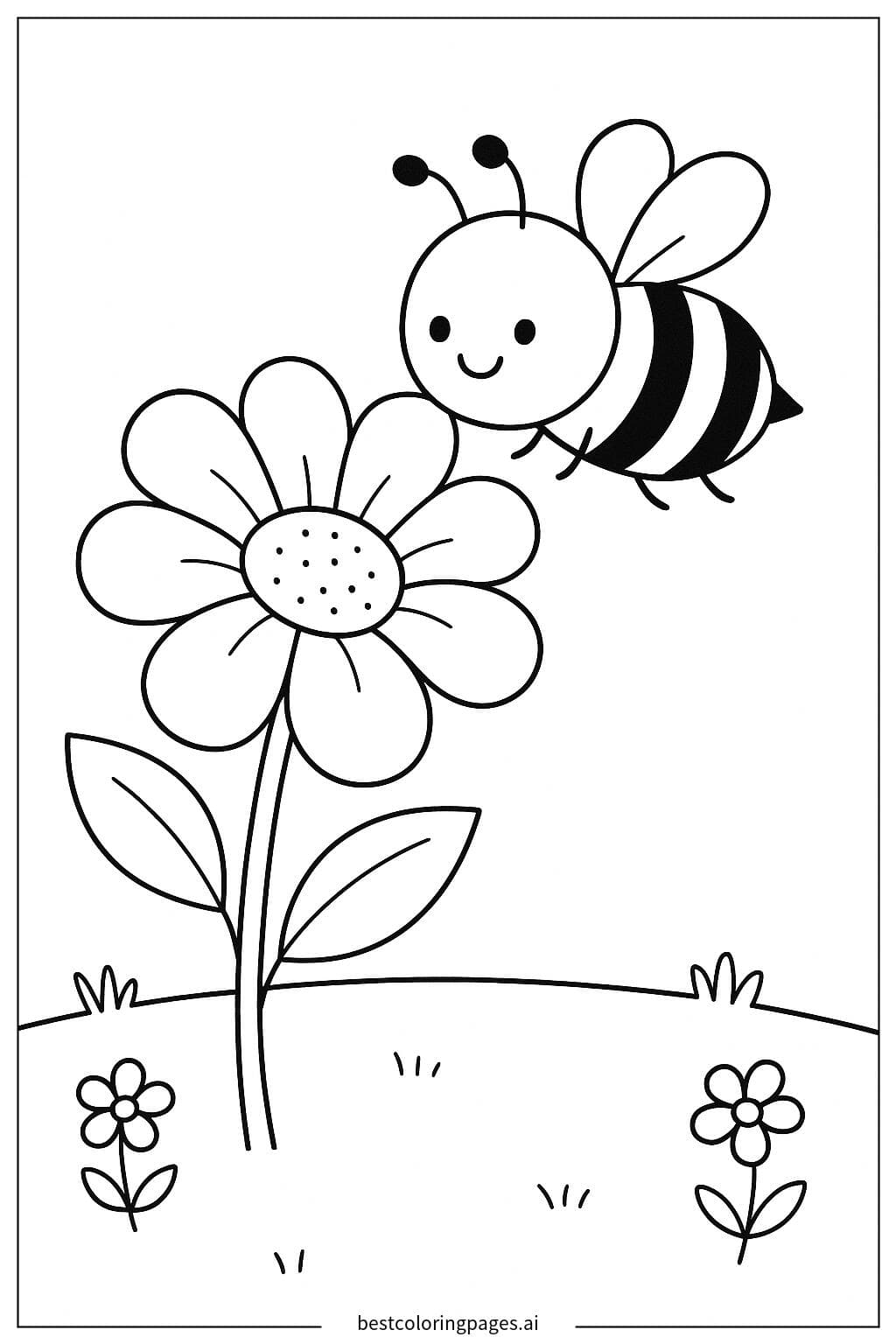 Bee Collecting Nectar from a Flower