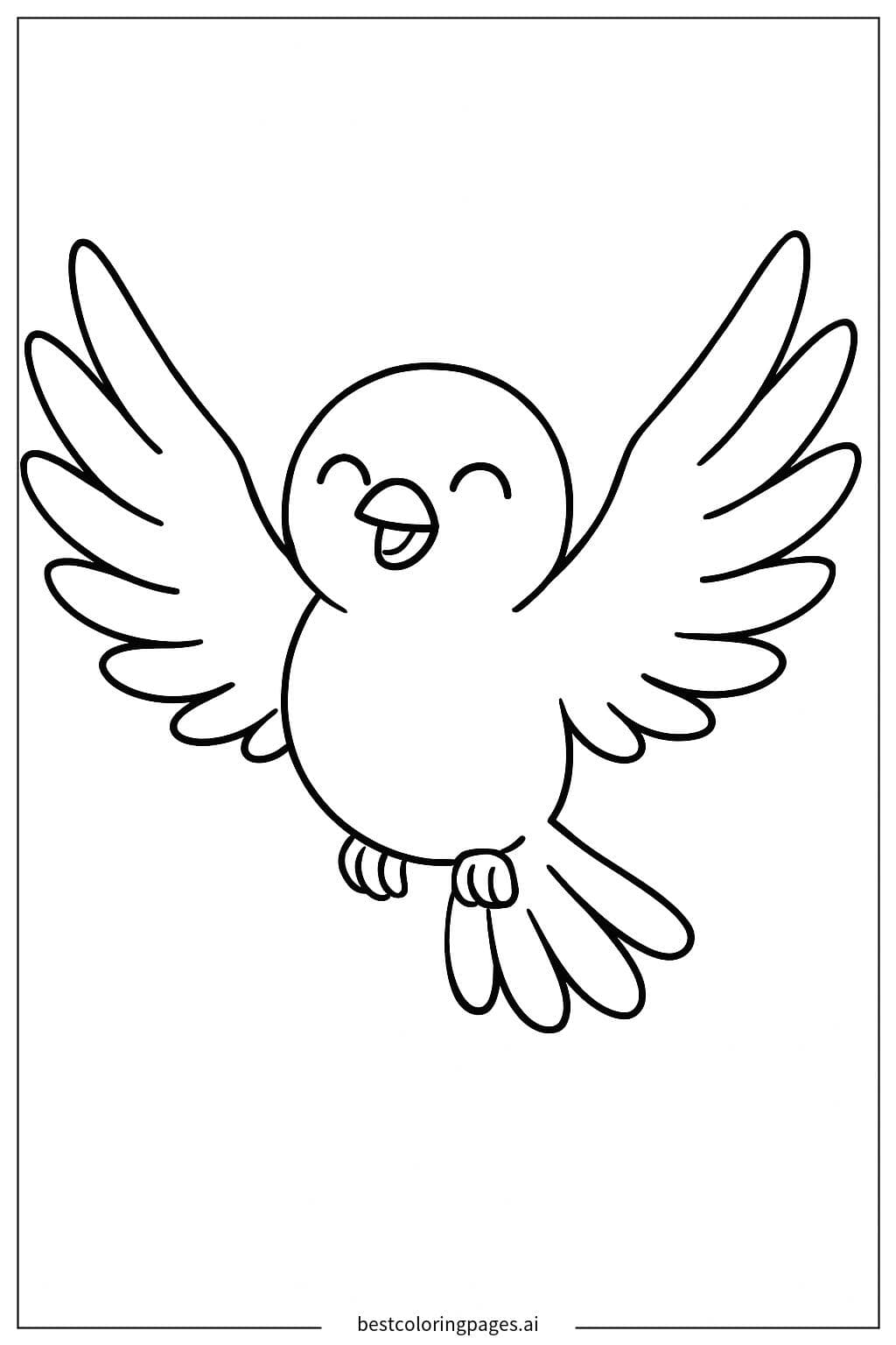 Bird Joyfully Flapping Wings