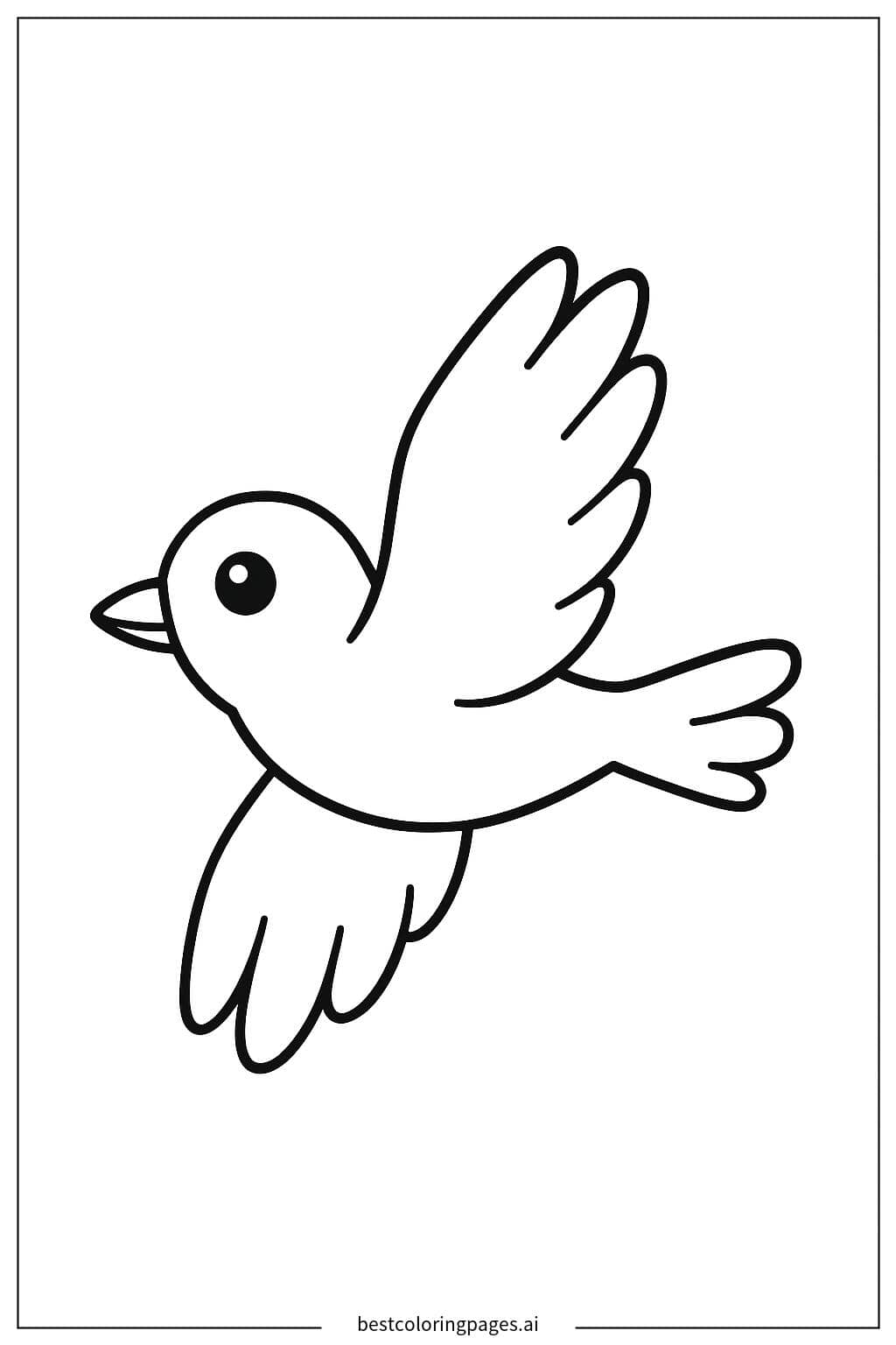 Bird Soaring Gracefully in the Sky Coloring Page