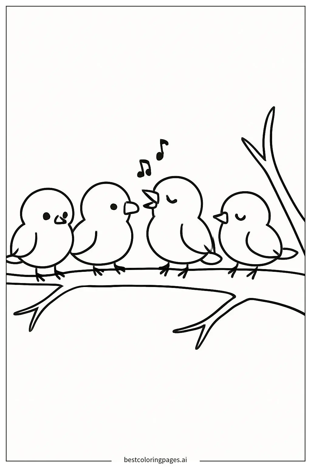 Chirping Birds on a Tree Branch