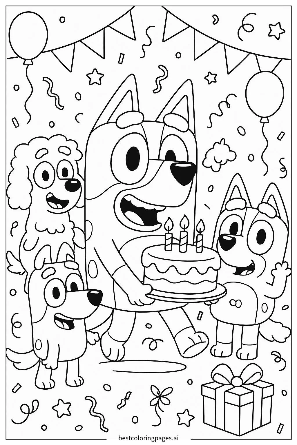 Bluey Celebrating a Birthday with Friends