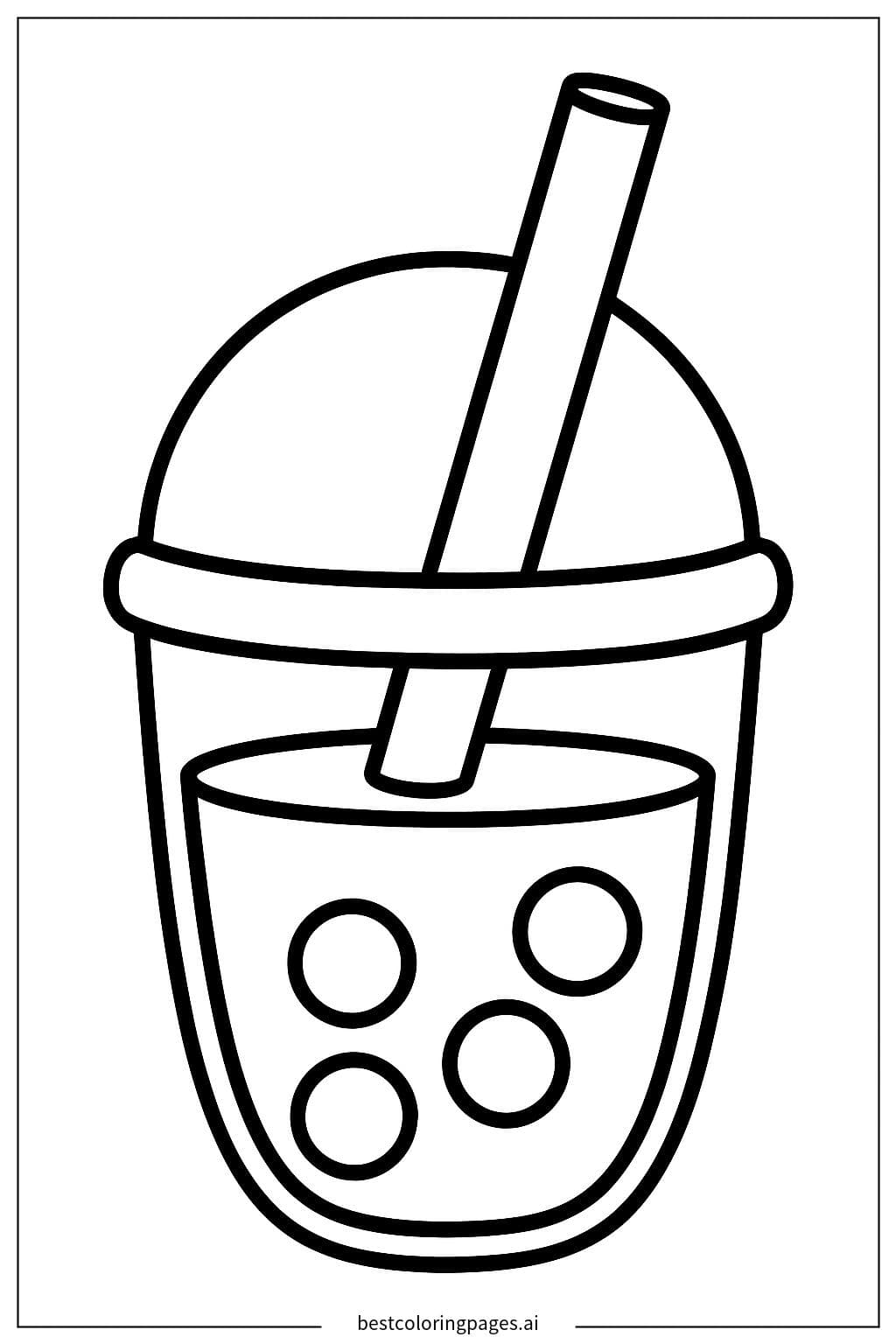 Vaso de Boba con Pajita