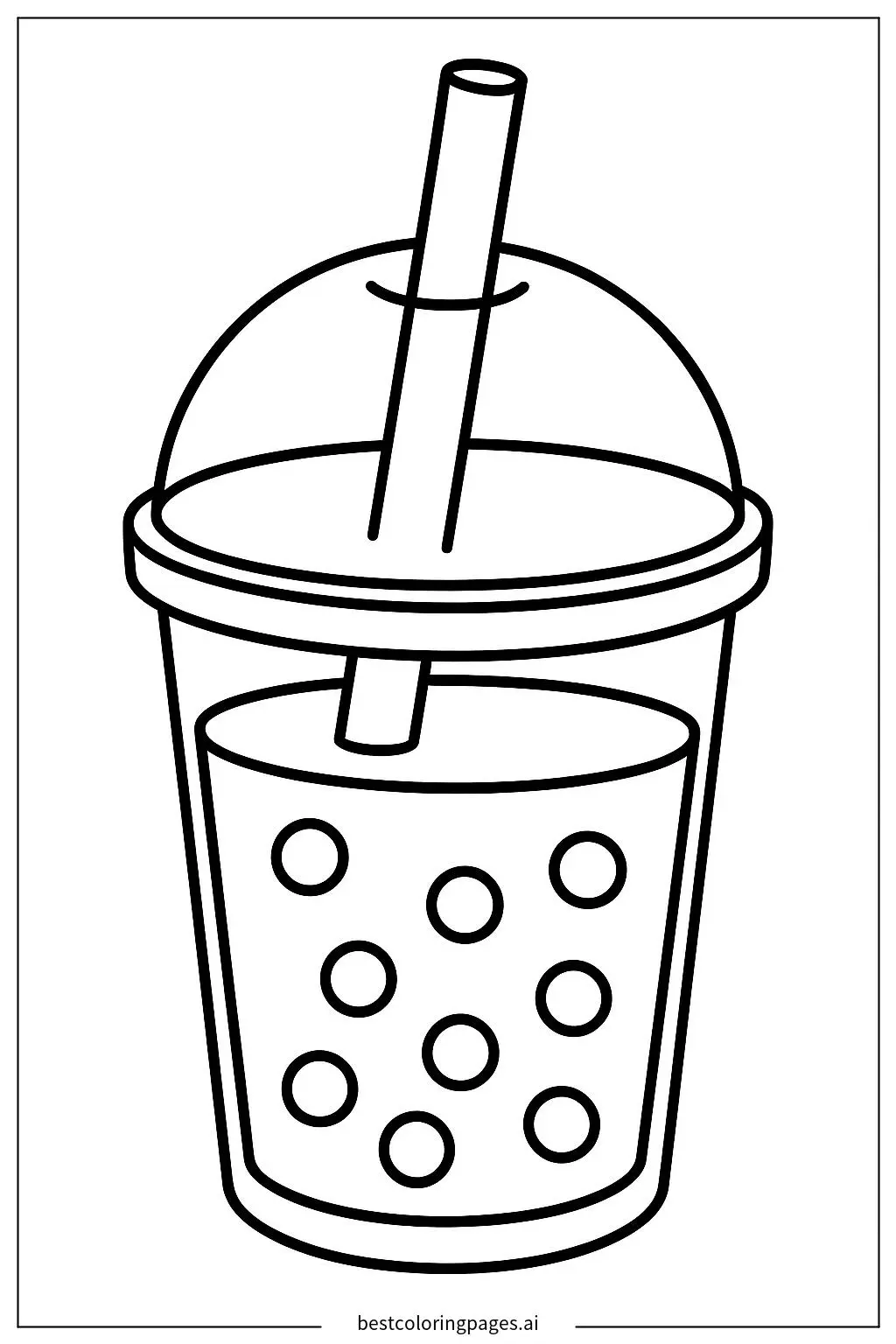 Boba Tea with Floating Bubbles