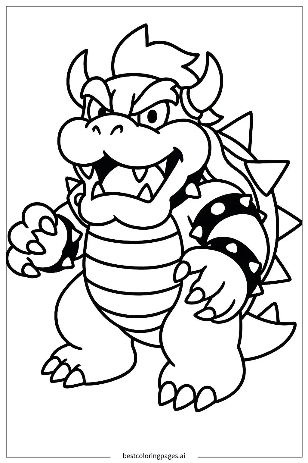Bowser Roaring with Flames in the Background
