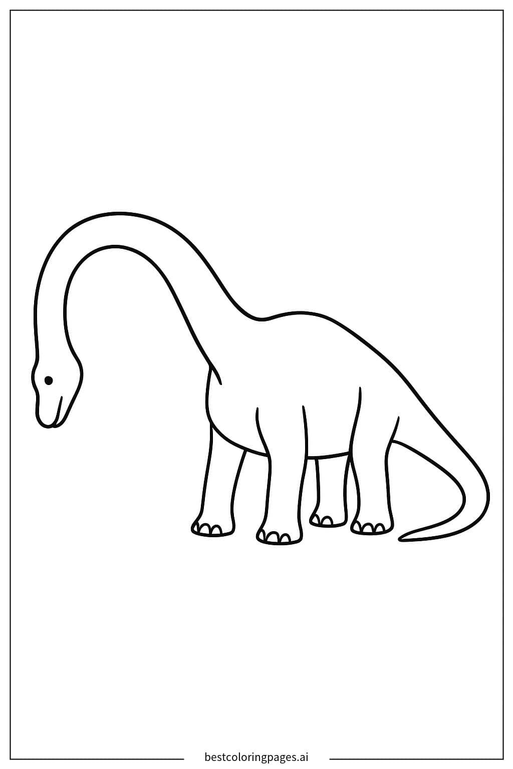 Brachiosaurus Grazing Coloring Page
