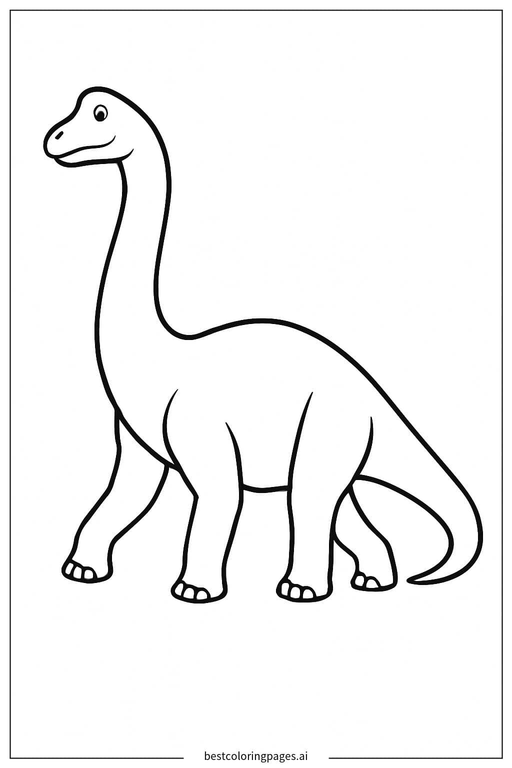 Brachiosaurus Strolling Coloring Page