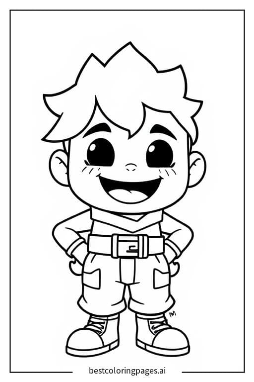 Smiling Brawl Stars Character Ready for Coloring