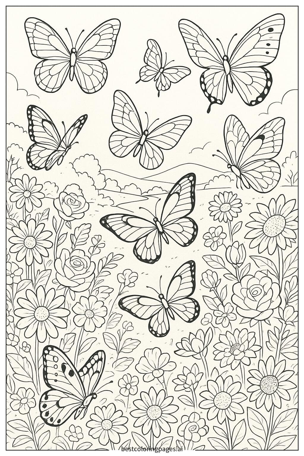 花園で舞う蝶々たち