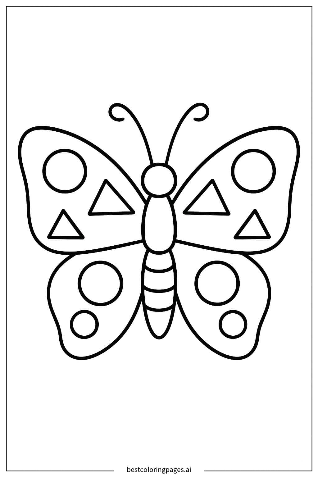 Simple Butterfly Wing Patterns Coloring Page
