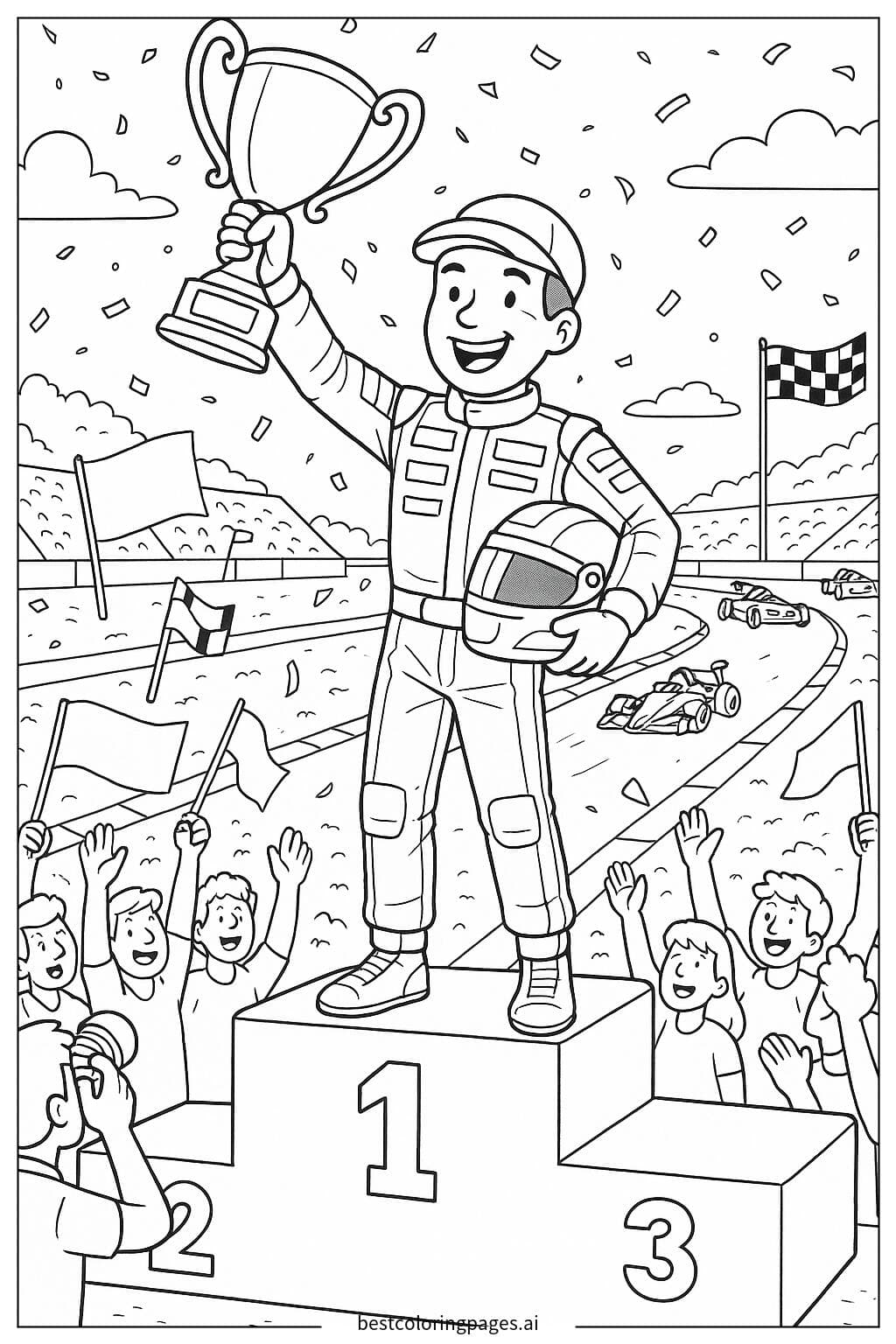 Champion Celebrating with Trophy