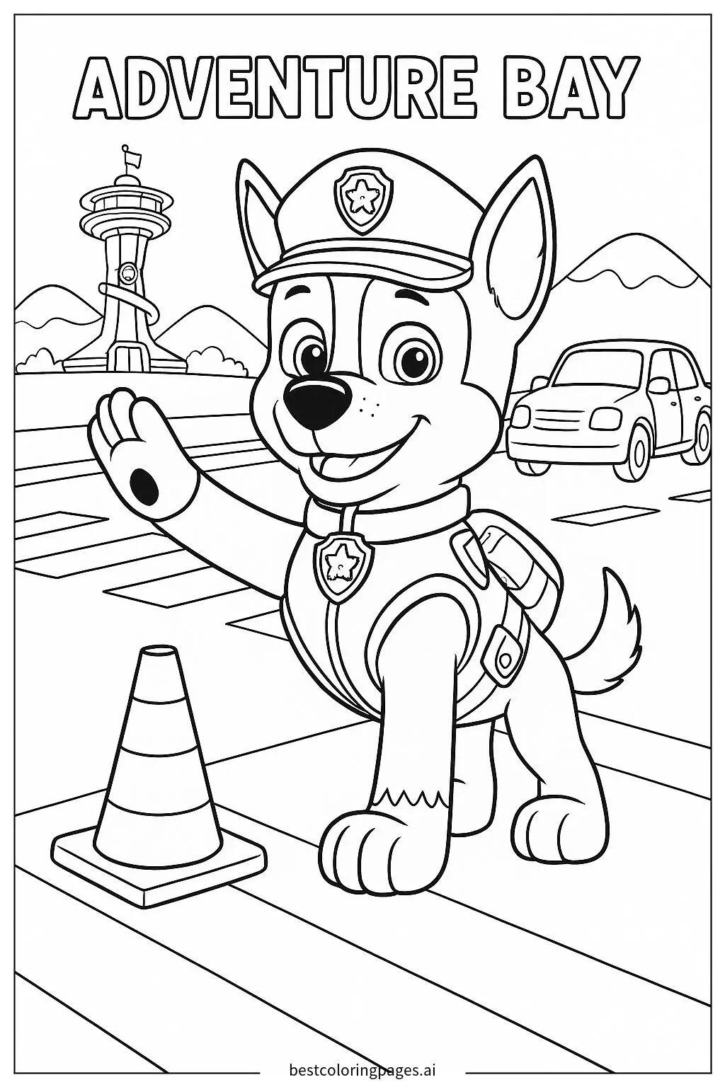 Chase Directing Traffic in Adventure Bay