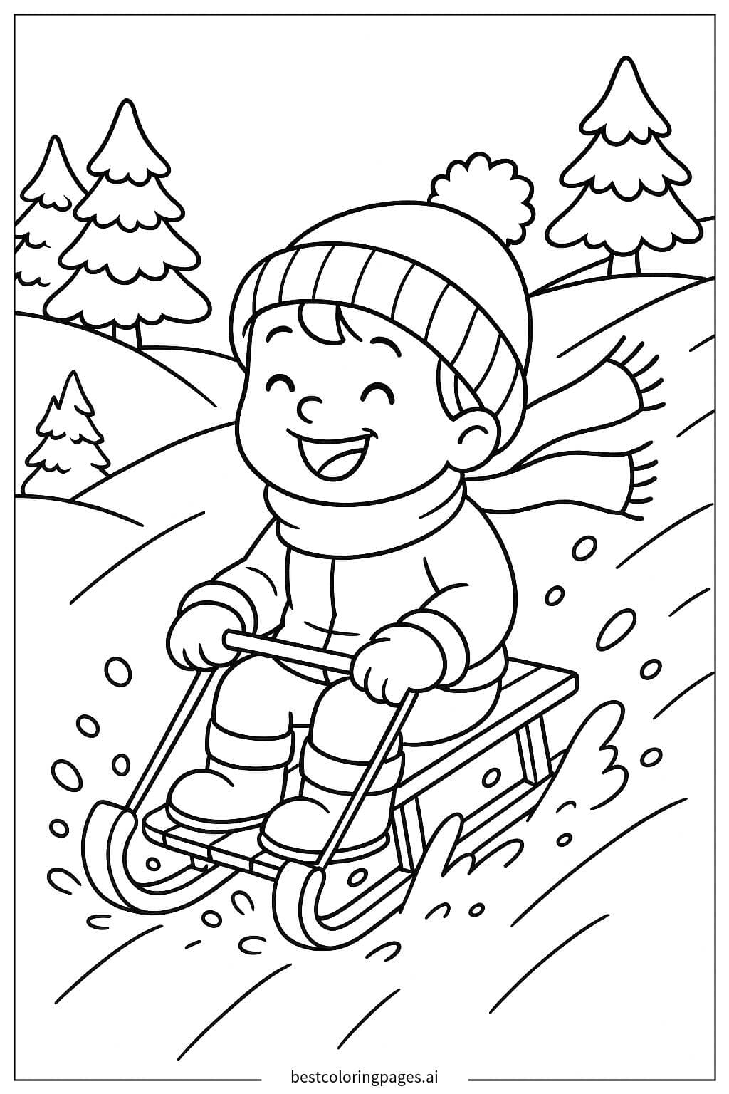 Child Sledding Adventure