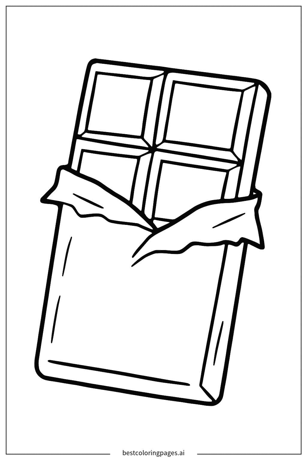 包み紙付きチョコレートバー のぬりえ