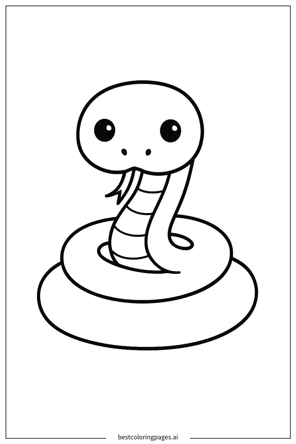 Adorable Coiled Snake Coloring Page