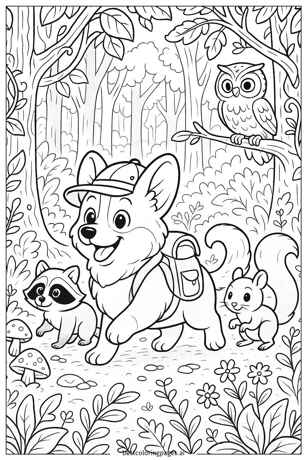 Corgi Adventure with Animal Friends