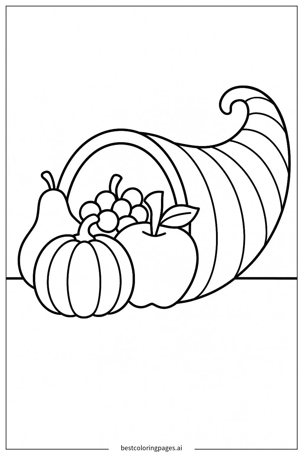 Cornucopia Overflowing with Fruits