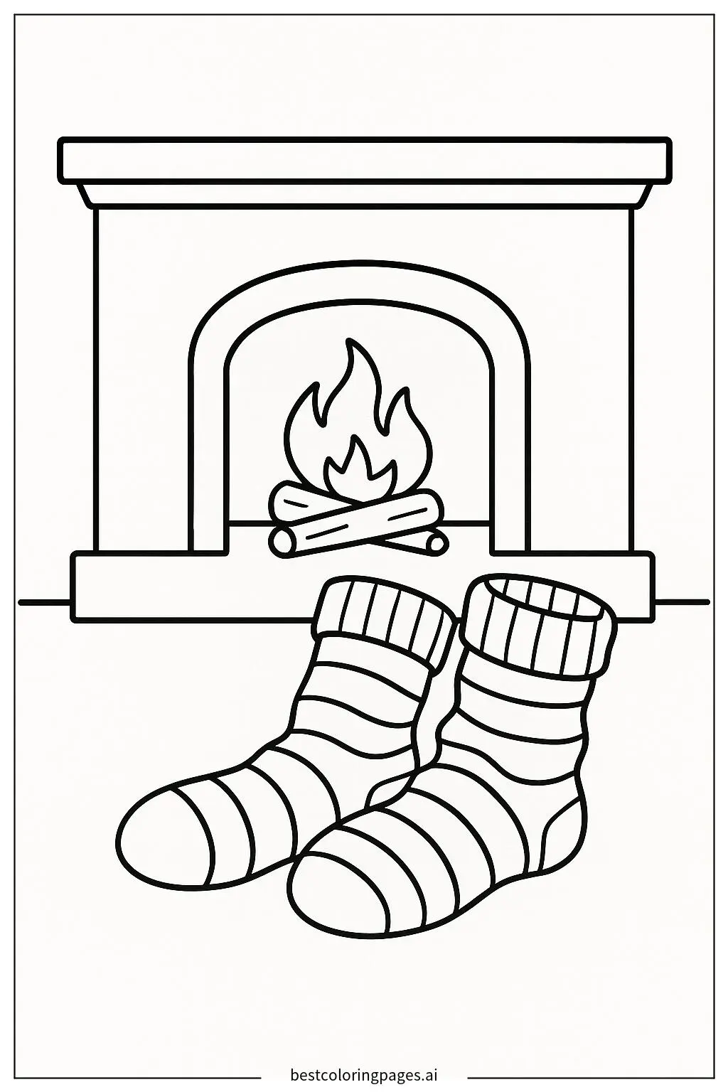 Cozy Socks by the Fireplace