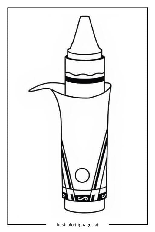 Crayola Crayon with Peeled Paper Wrapper