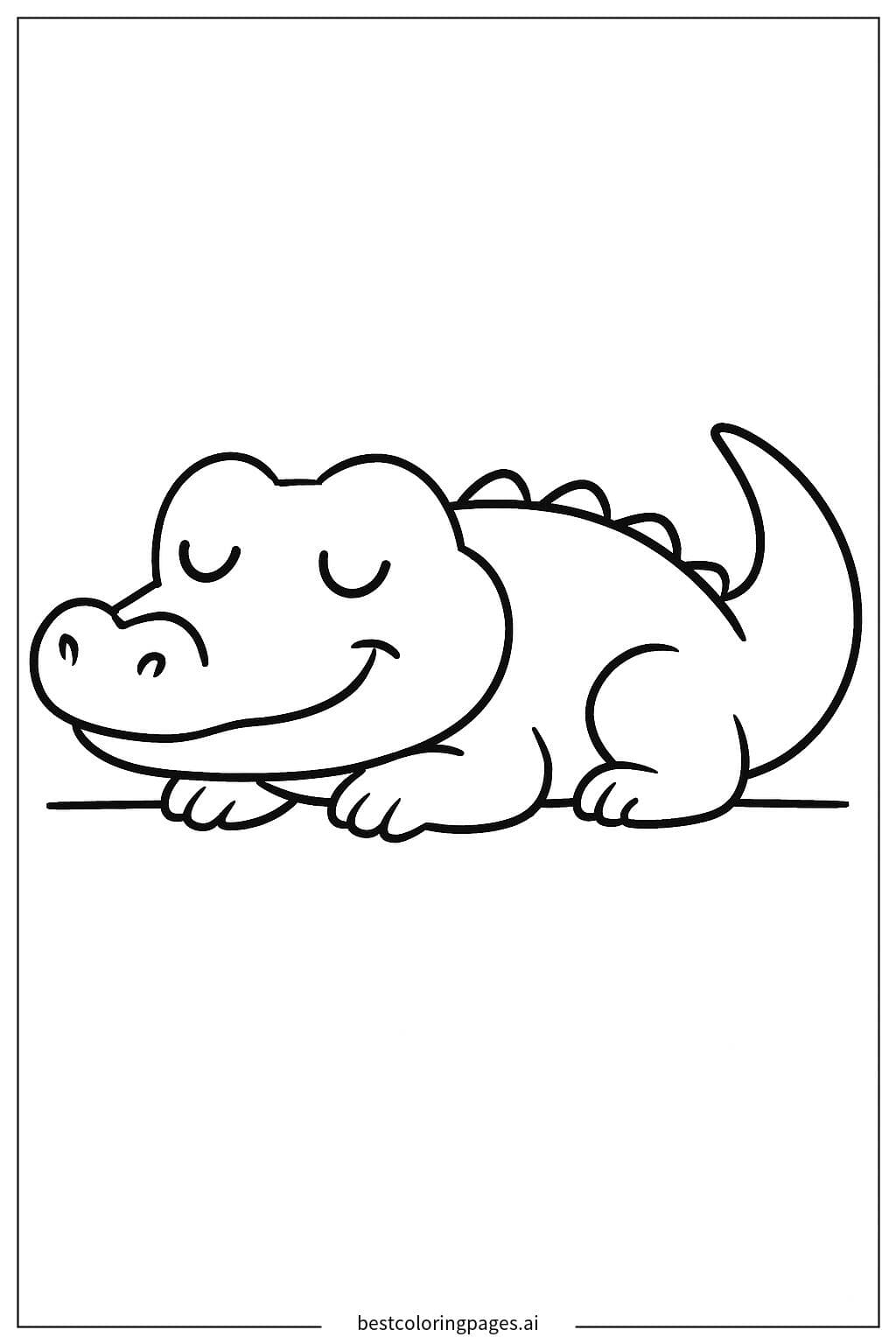 Crocodile Sleeping Peacefully