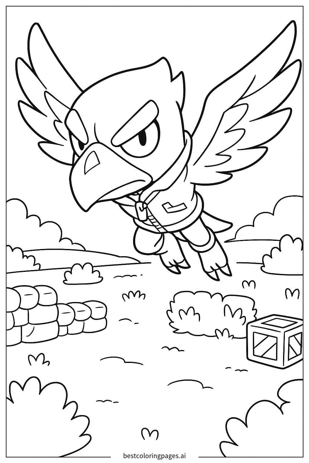 Crow Flying Over a Battlefield