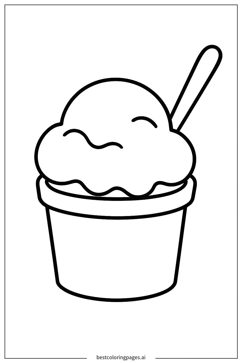 Coupe de glace avec une cuillère