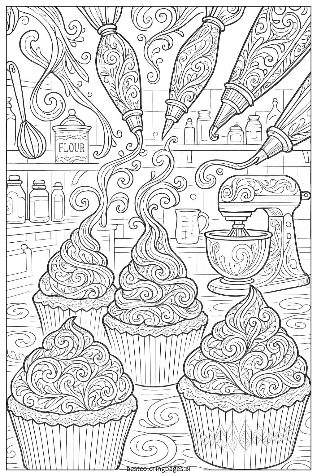 Cupcake Bakery with Enchanting Frosting Tools