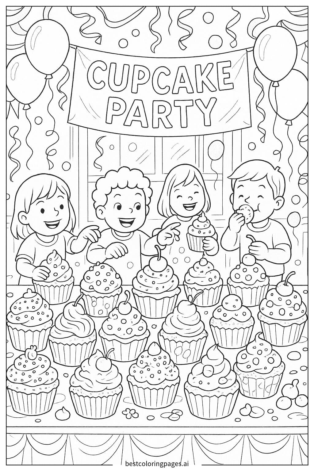 Fête de Cupcakes avec Garnitures