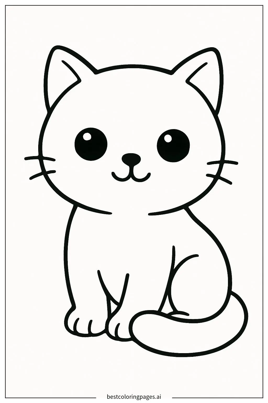 Niedliche schwarze Katze sitzt