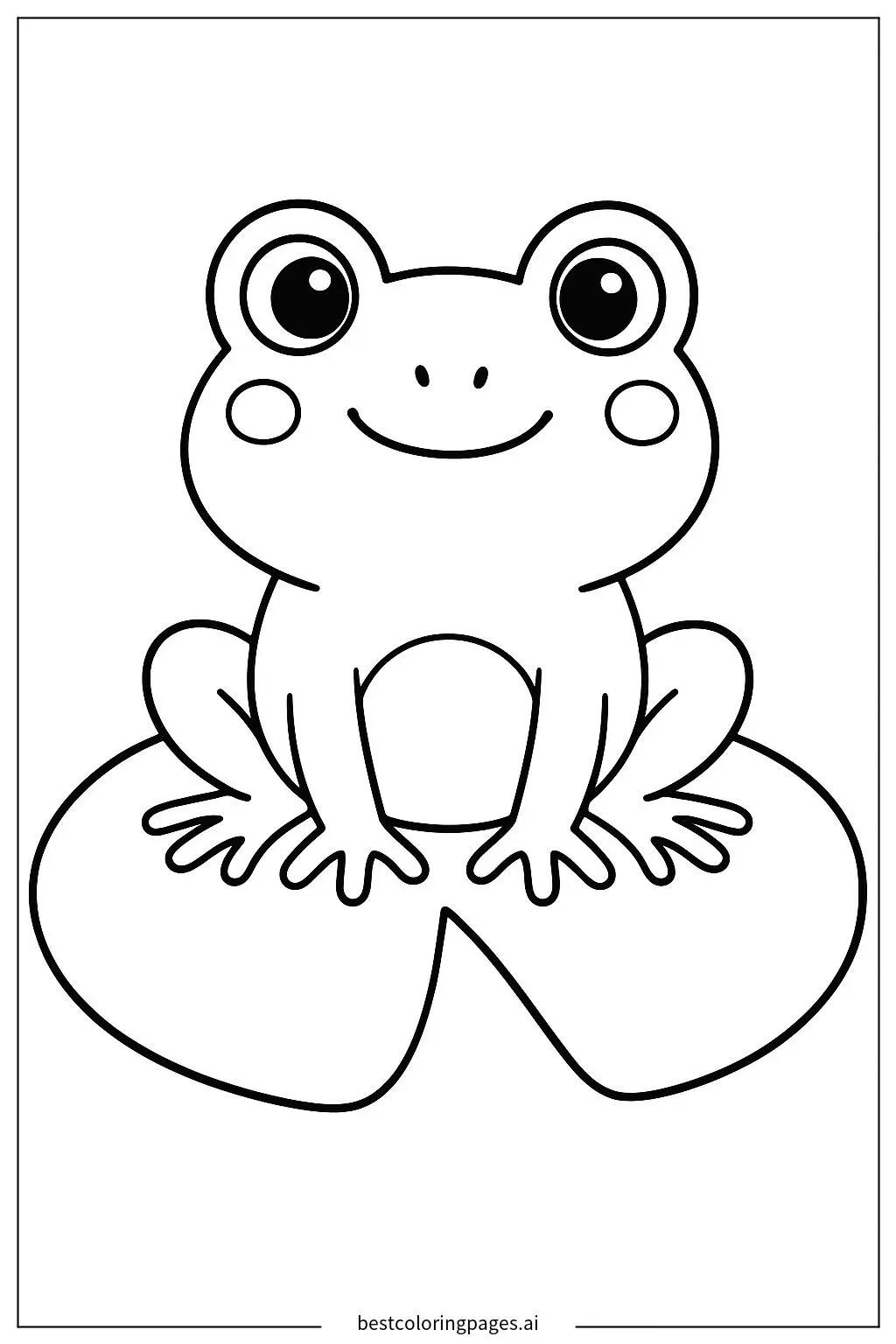Süßer Frosch auf einem Seerosenblatt