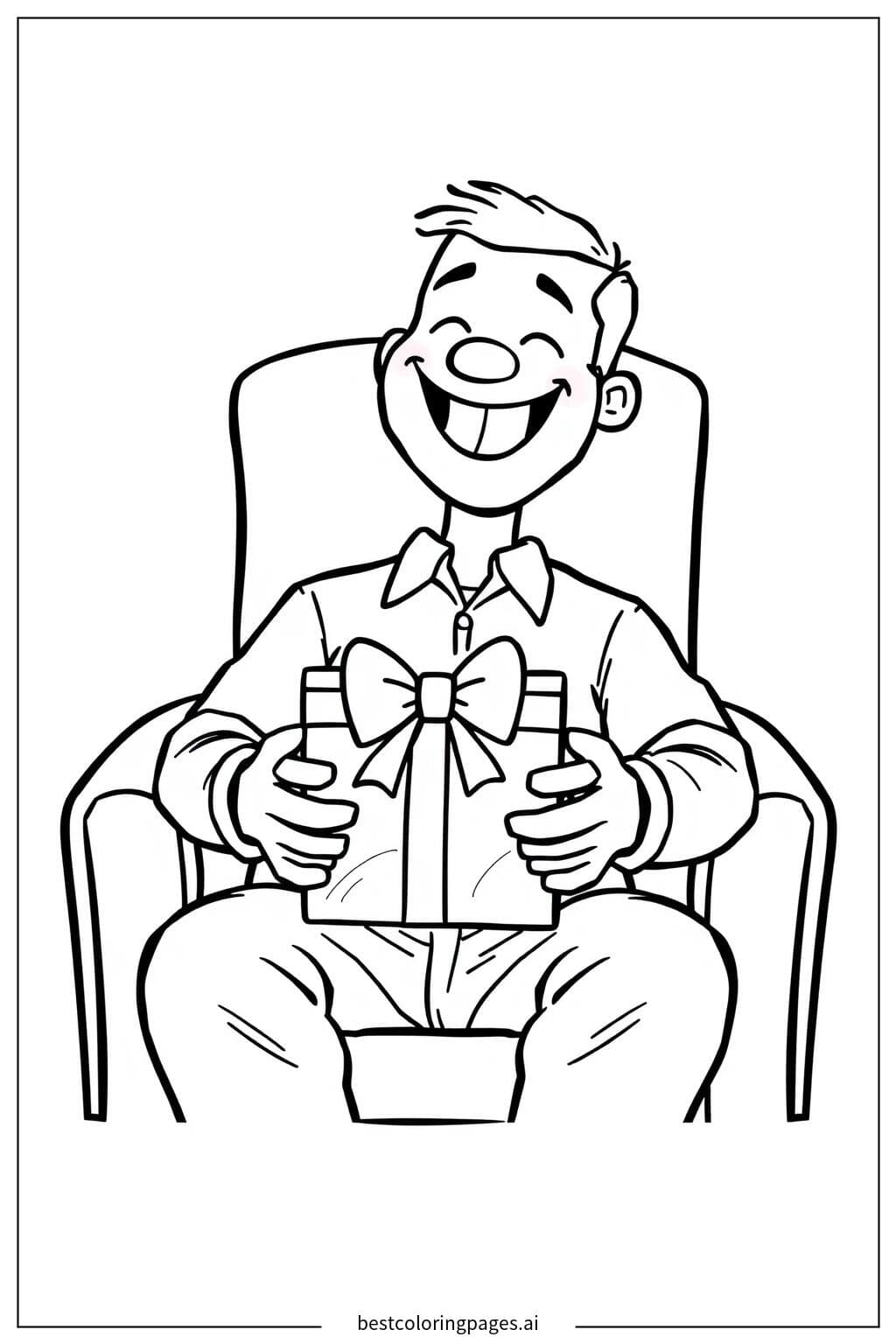 Dad Receiving a Gift Box on Father’s Day