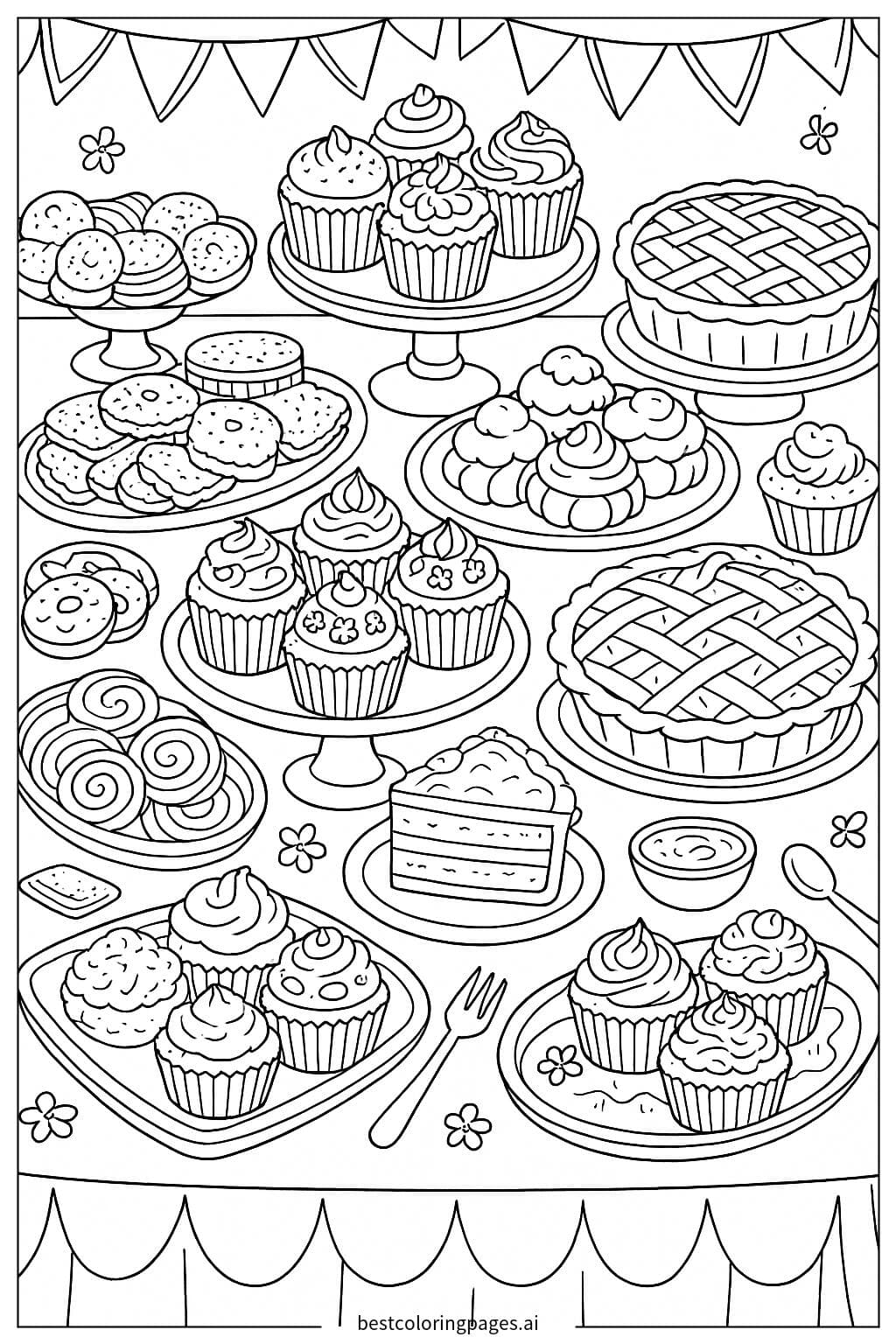 Dessert Buffet Table with Delicious Treats