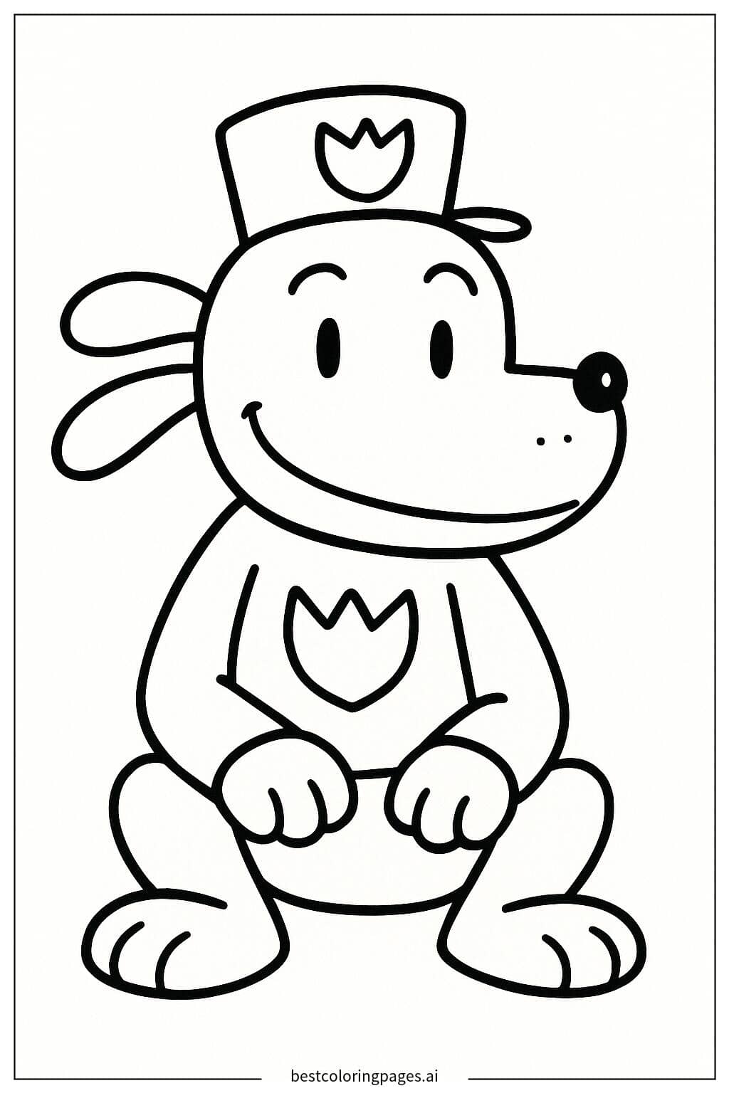 앉아 있는 도그맨 색칠공부