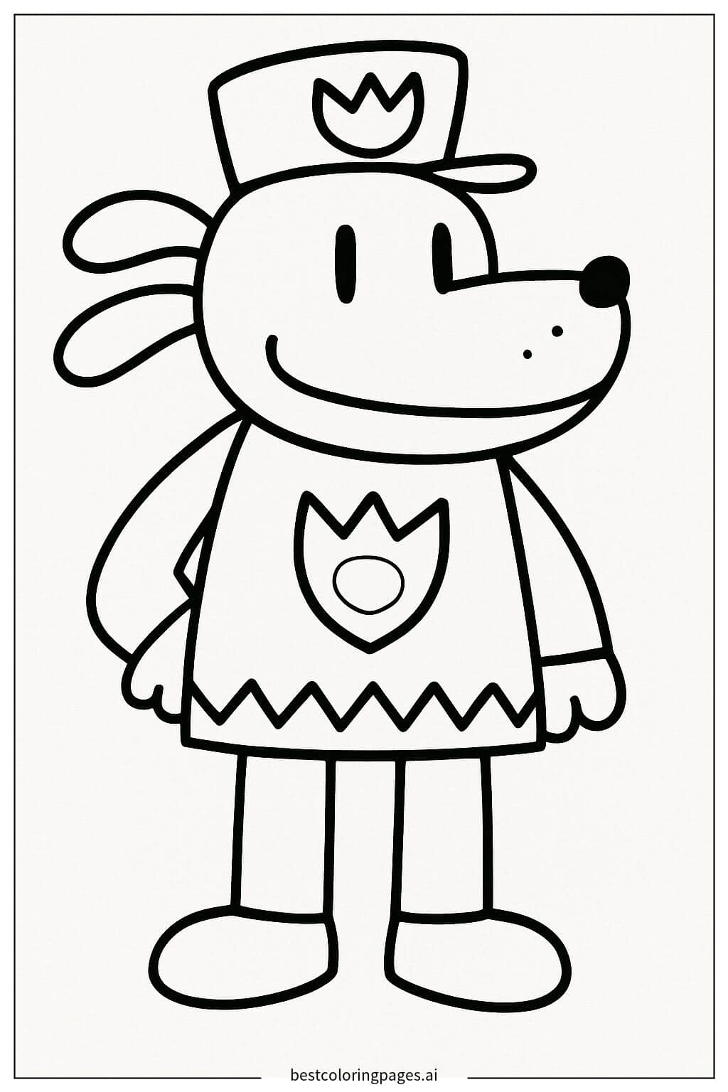 서 있는 도그맨 색칠공부